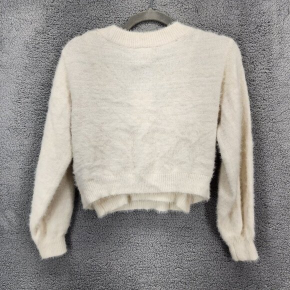 Sincerely Jules Women's Size Small Ivory Eyelash Knit Cardigan with Tank 2pc Set - Picture 7 of 13